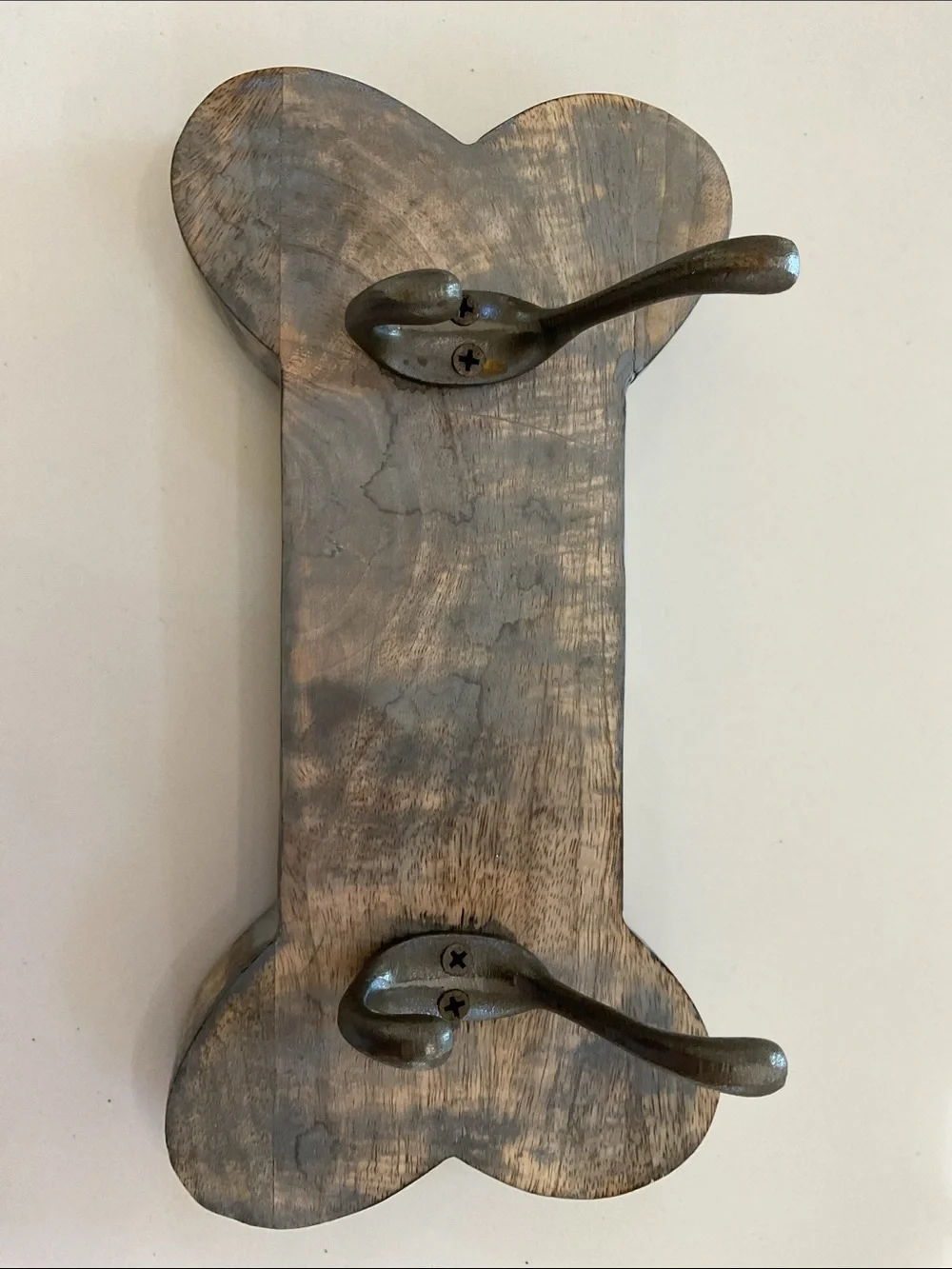 Rustic Brown Wood Bone Wall Hook Rack - Home Wall Decor
